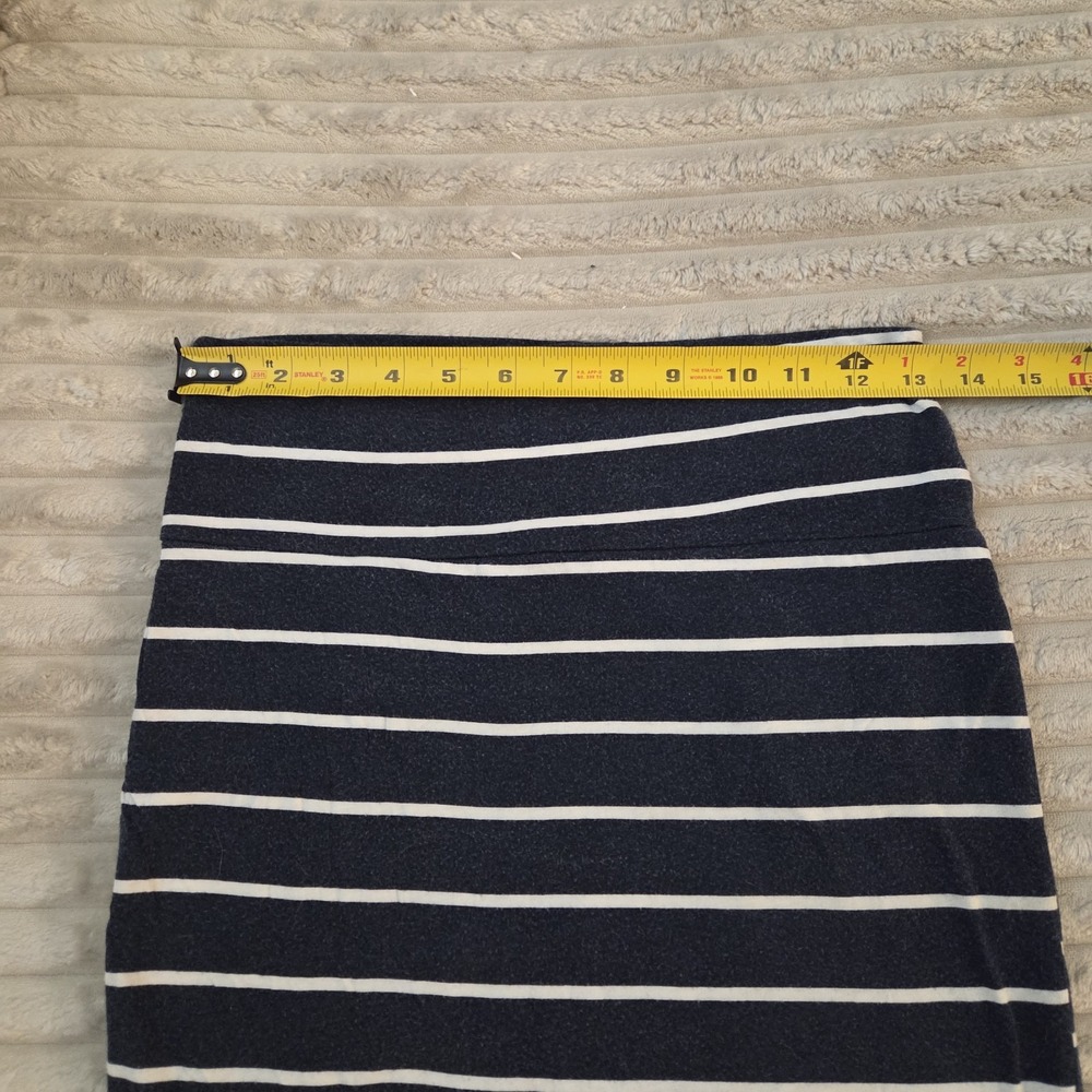 Charlotte Russe Navy Blue White Striped Bodycon Mini Skirt Stretch Knit Size S - Picture 3 of 7